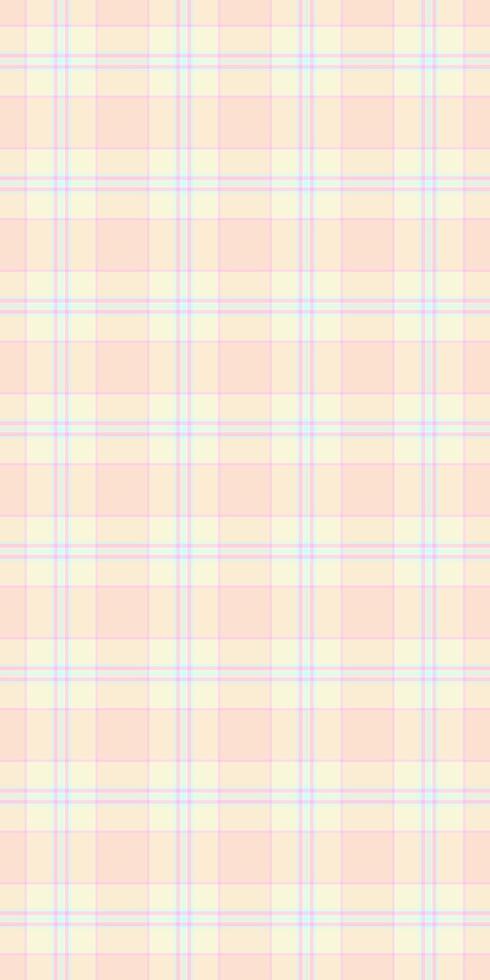 Girl check pattern , lined texture plaid fabric. Argyle seamless textile background tartan in light and papaya whip colors. vector