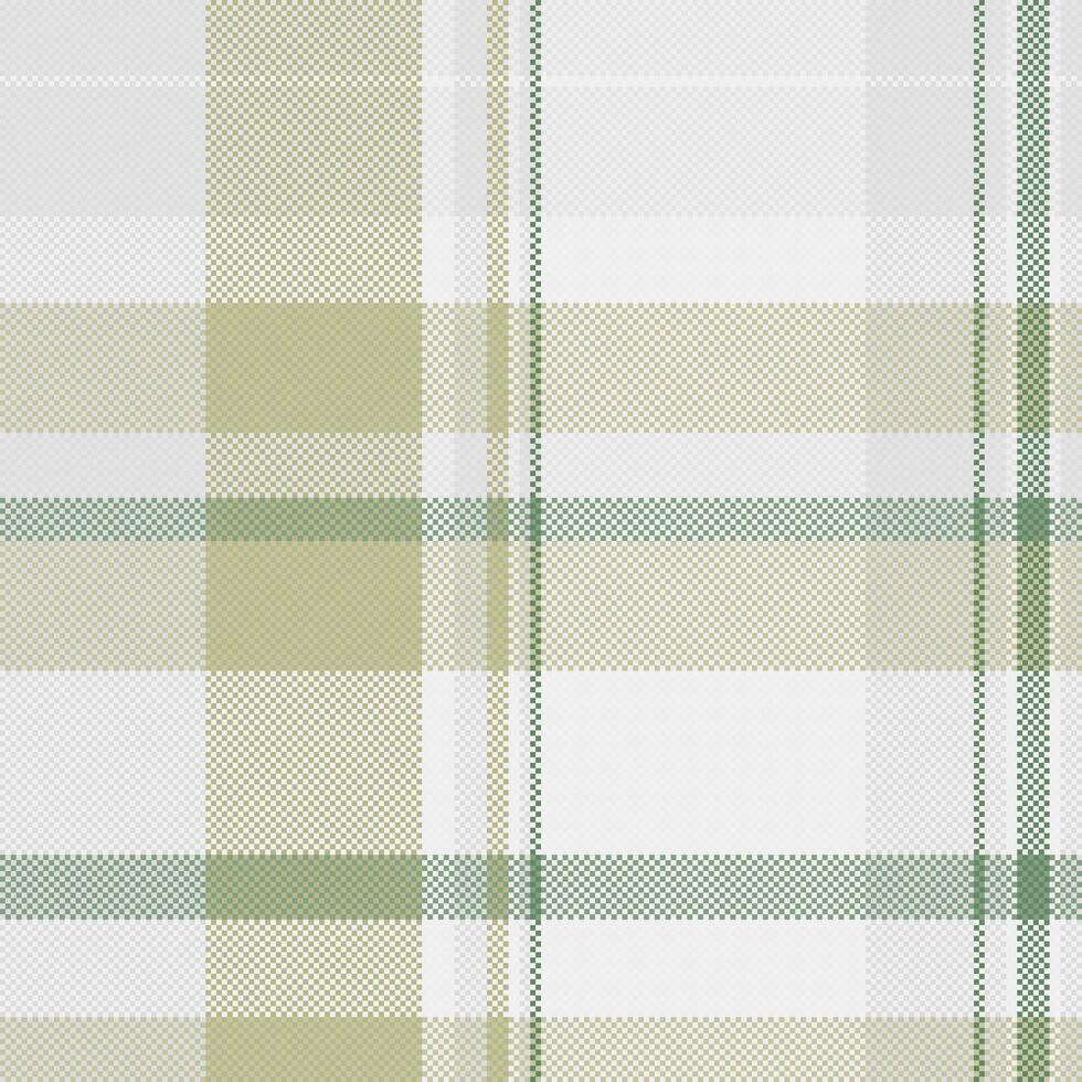 Subtle green and beige plaid pattern. Perfect for textile design, website backgrounds, or crafting projects. Evokes a calming, natural feel. vector