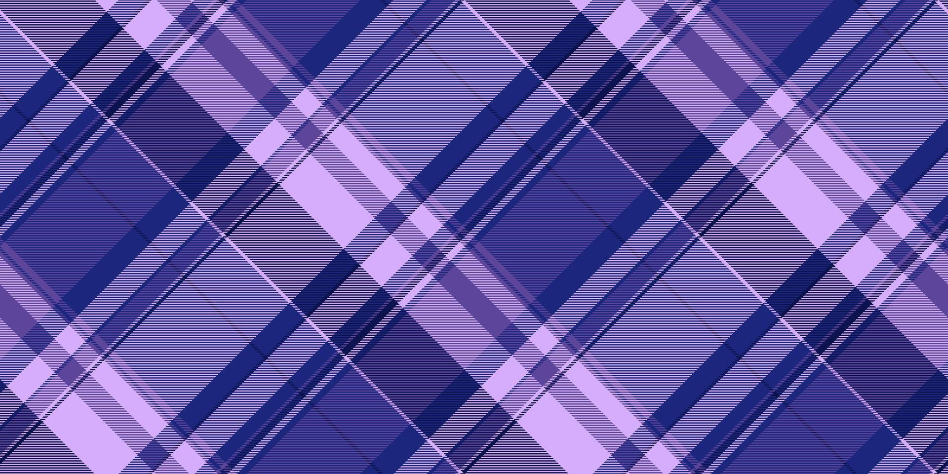 Real plaid background pattern, give seamless check tartan. Yuletide fabric textile texture in blue and violet colors. vector