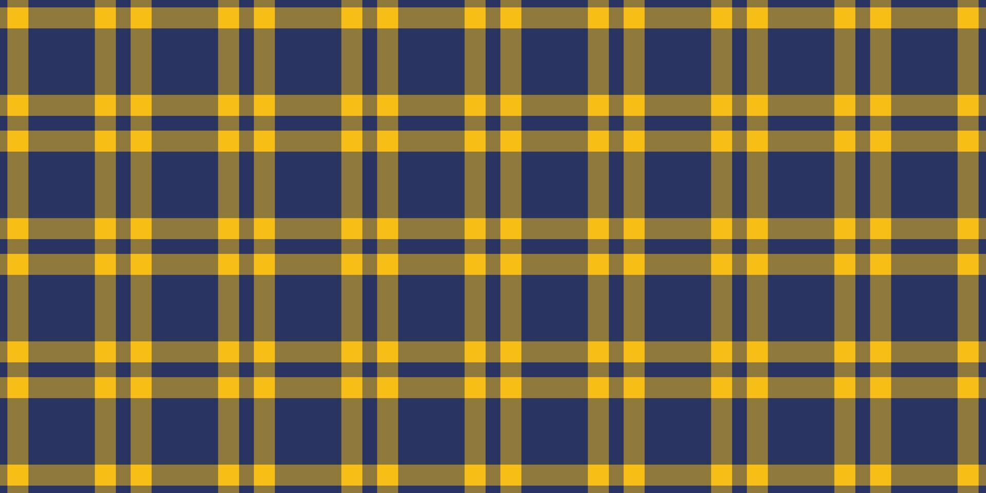 Vibrant navy blue and gold plaid pattern. Perfect for textile design, website backgrounds, or any project needing a stylish, geometric texture. vector
