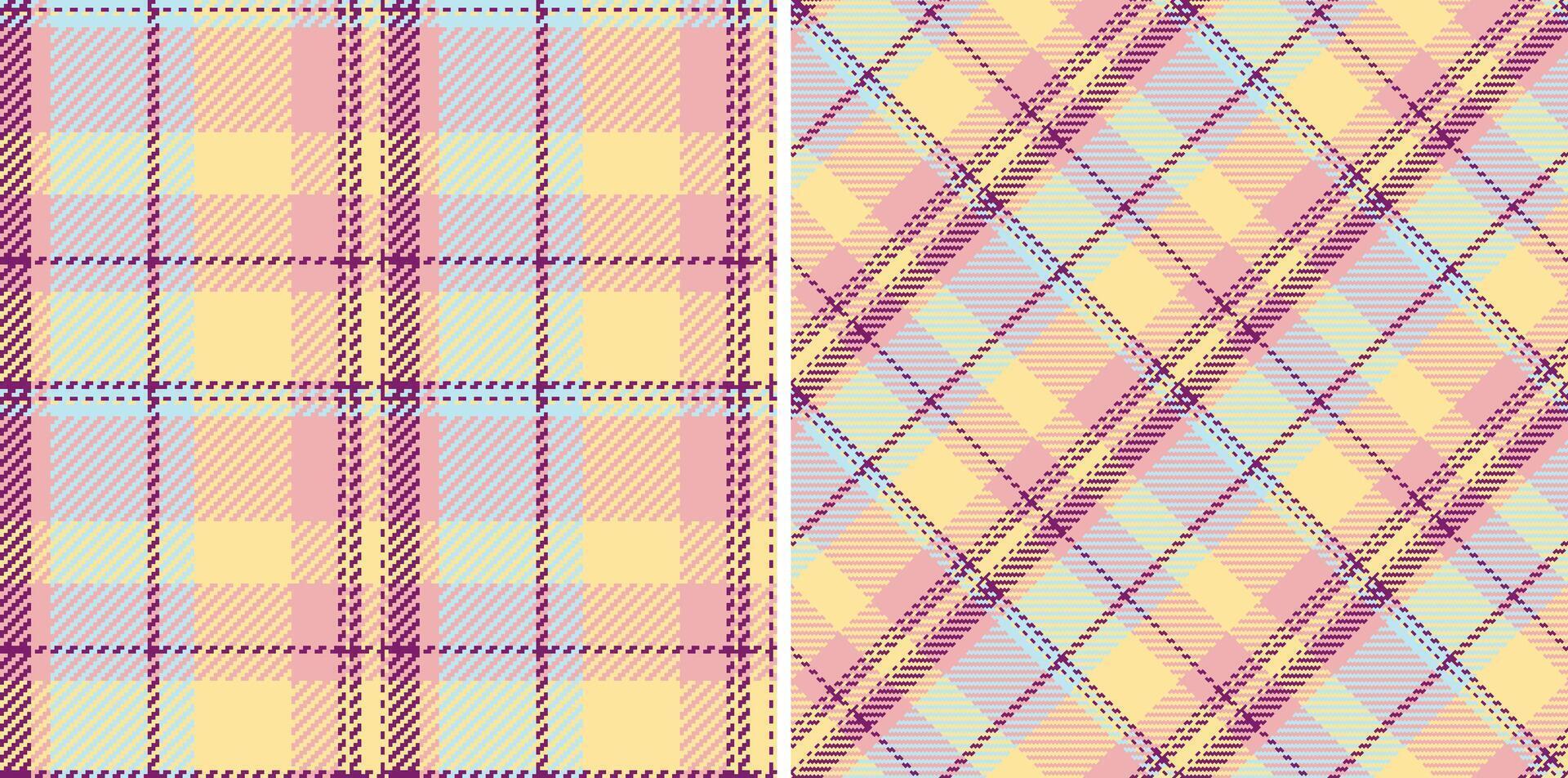 Pastel plaid pattern design. Fabric texture with intersecting colorful bands, ideal for backgrounds, textiles, or decorative projects. vector