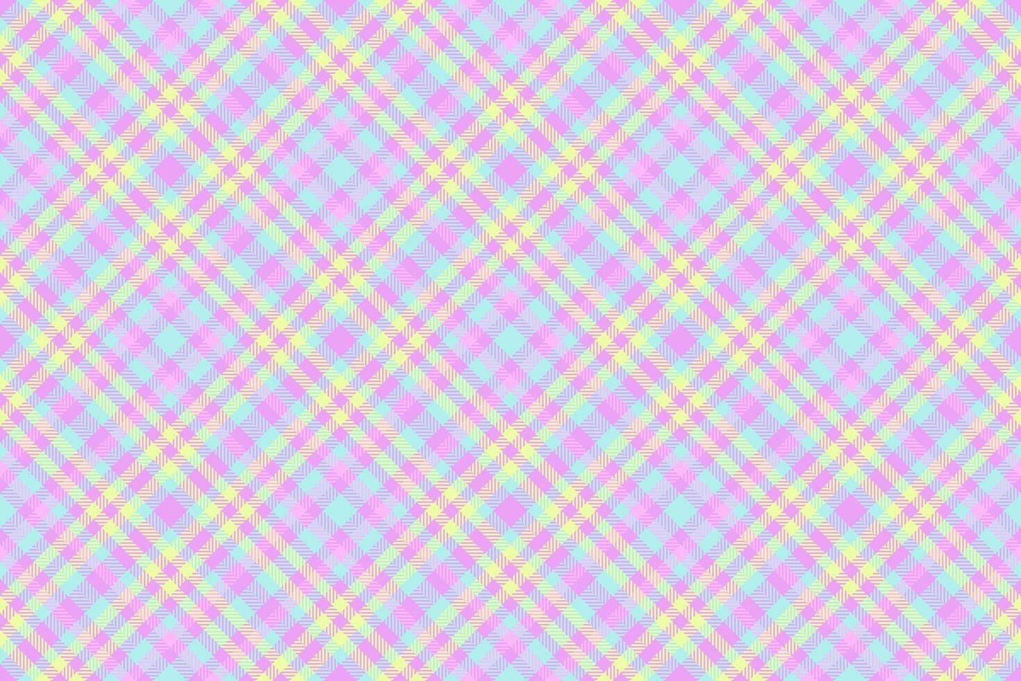 Pastel plaid pattern in pink, light blue, and yellow. A cheerful, seamless texture ideal for textile design, website backgrounds, or crafting projects. vector