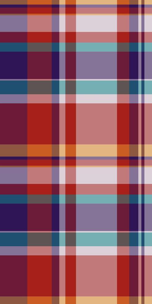 Fluffy fabric texture plaid, traditional seamless pattern. Best check tartan background textile in red and pastel colors. vector