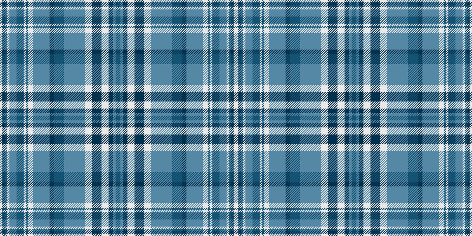 Seamless blue and white plaid pattern. Perfect for textile designs, website backgrounds, or crafting projects. This classic checkered texture evokes feelings of comfort, tradition, and style. vector