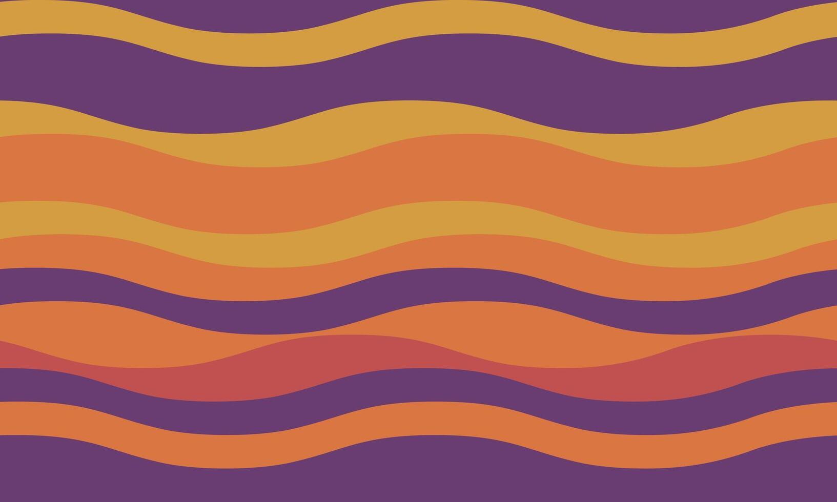 Abstract wavy stripes in warm autumnal hues. Perfect for website backgrounds, textile designs, or any project needing a retro, vibrant feel. Evokes feelings of warmth, energy, and flowing movement. vector