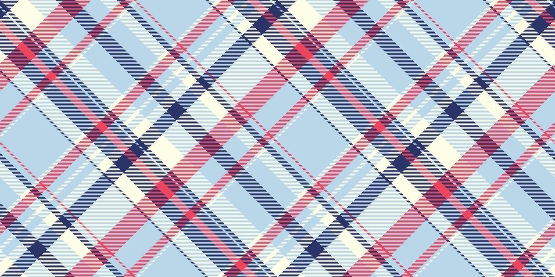 Elegant diagonal plaid pattern in soft pastel blues, pinks, and creams. Ideal for textile designs, backgrounds, or website templates. Evokes feelings of serenity and sophistication. vector