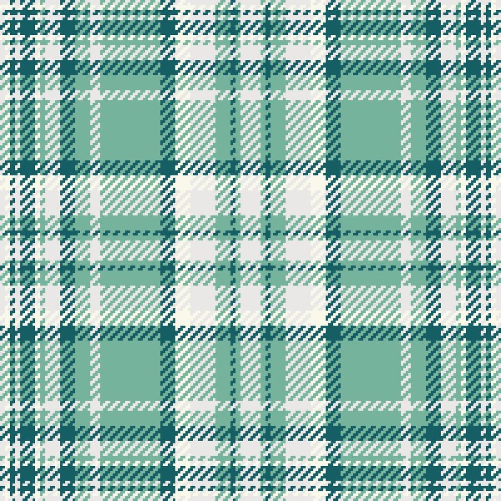 Elegant teal and cream plaid pattern. Perfect for textile designs, website backgrounds, or crafting projects. This sophisticated, seamless texture evokes a sense of calm and understated style. vector