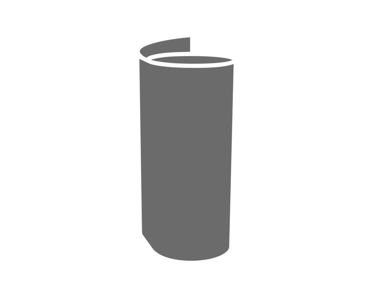Abstract gray cylinder, subtly suggesting a rolledup document or scroll. Represents potential, new beginnings, or stored information. vector