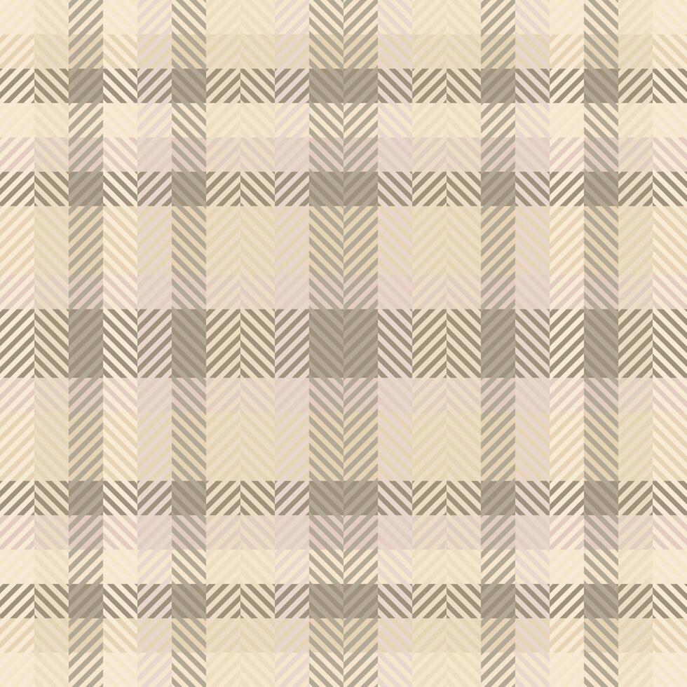 Elegant herringbone and plaid pattern in soft beige and taupe tones. Perfect for textile design, fashion, wallpaper, or website backgrounds. vector