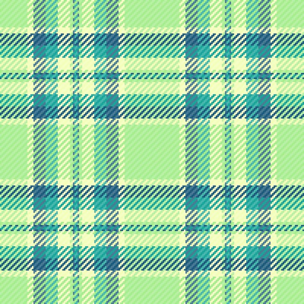 Vibrant teal and lime green plaid pattern. Perfect for textile design, fashion, websites, or packaging. The fresh, modern aesthetic offers a versatile backdrop or texture. vector