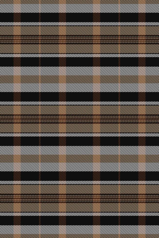 Menswear tartan background textile, silky fabric seamless. Fluffy texture pattern plaid check in orange and black colors. vector