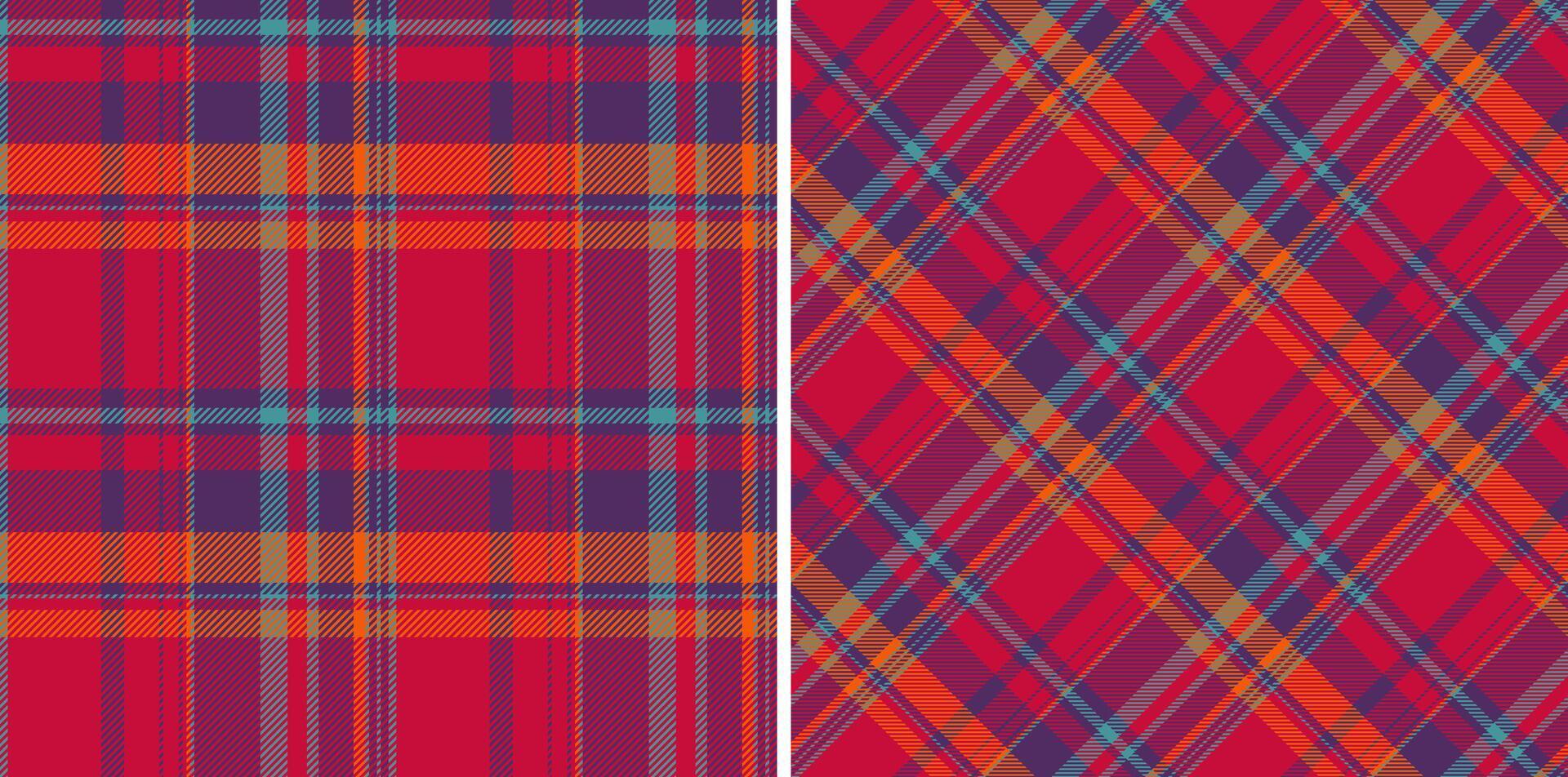 Vibrant plaid pattern showcasing two unique angled arrangements, ideal for textile design, backgrounds, or festive seasonal themes, evokes warmth and tradition. vector