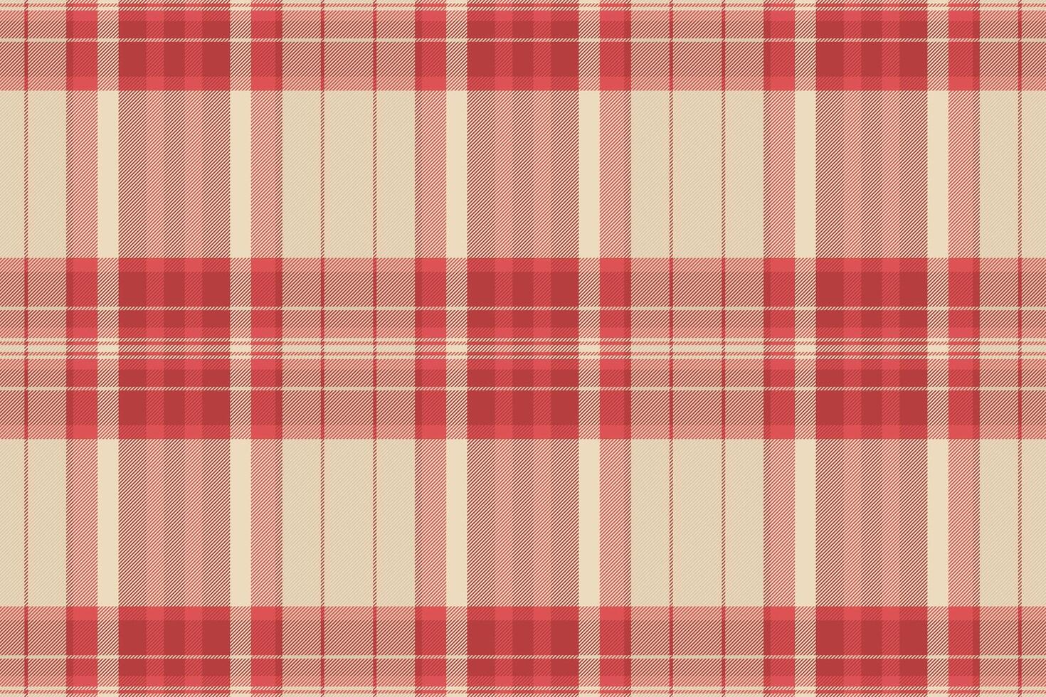 Elegant red and beige plaid pattern. Perfect for textile design, website backgrounds, or crafting projects. This classic check evokes warmth and comfort, ideal for autumnal or rustic themes. vector