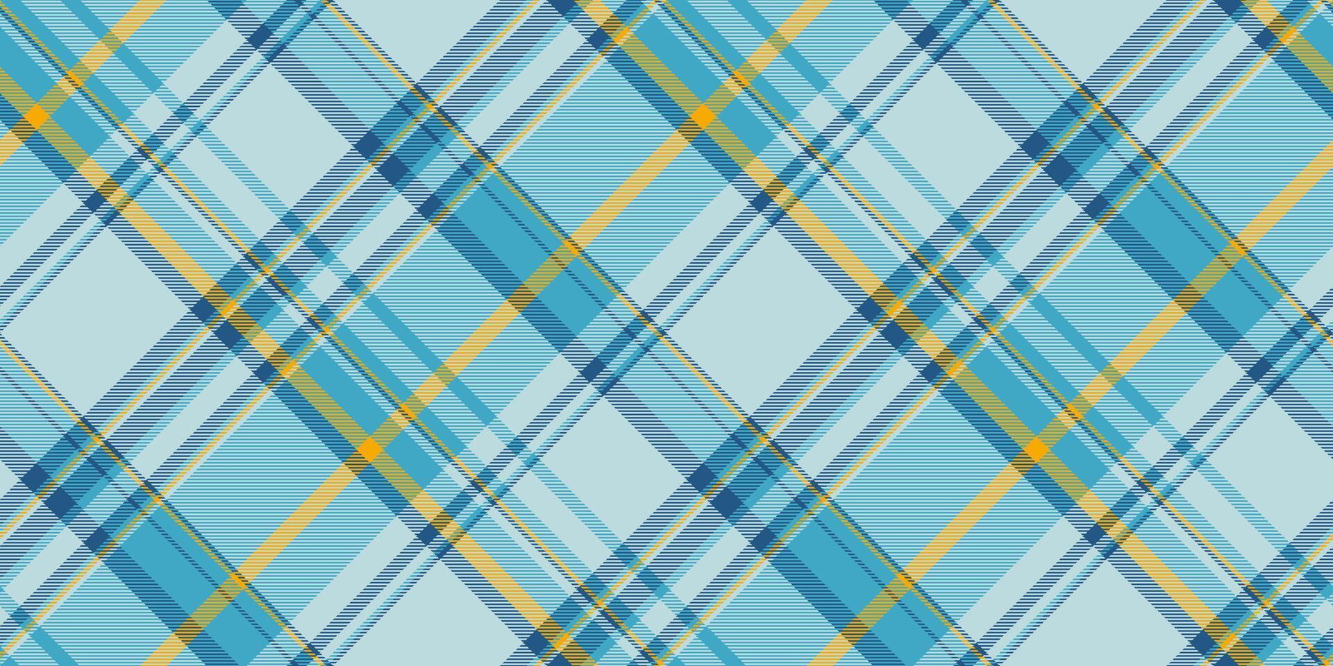 Vibrant diagonal plaid pattern in calming blue and gold hues. Perfect for textile design, website backgrounds, or crafting projects. vector