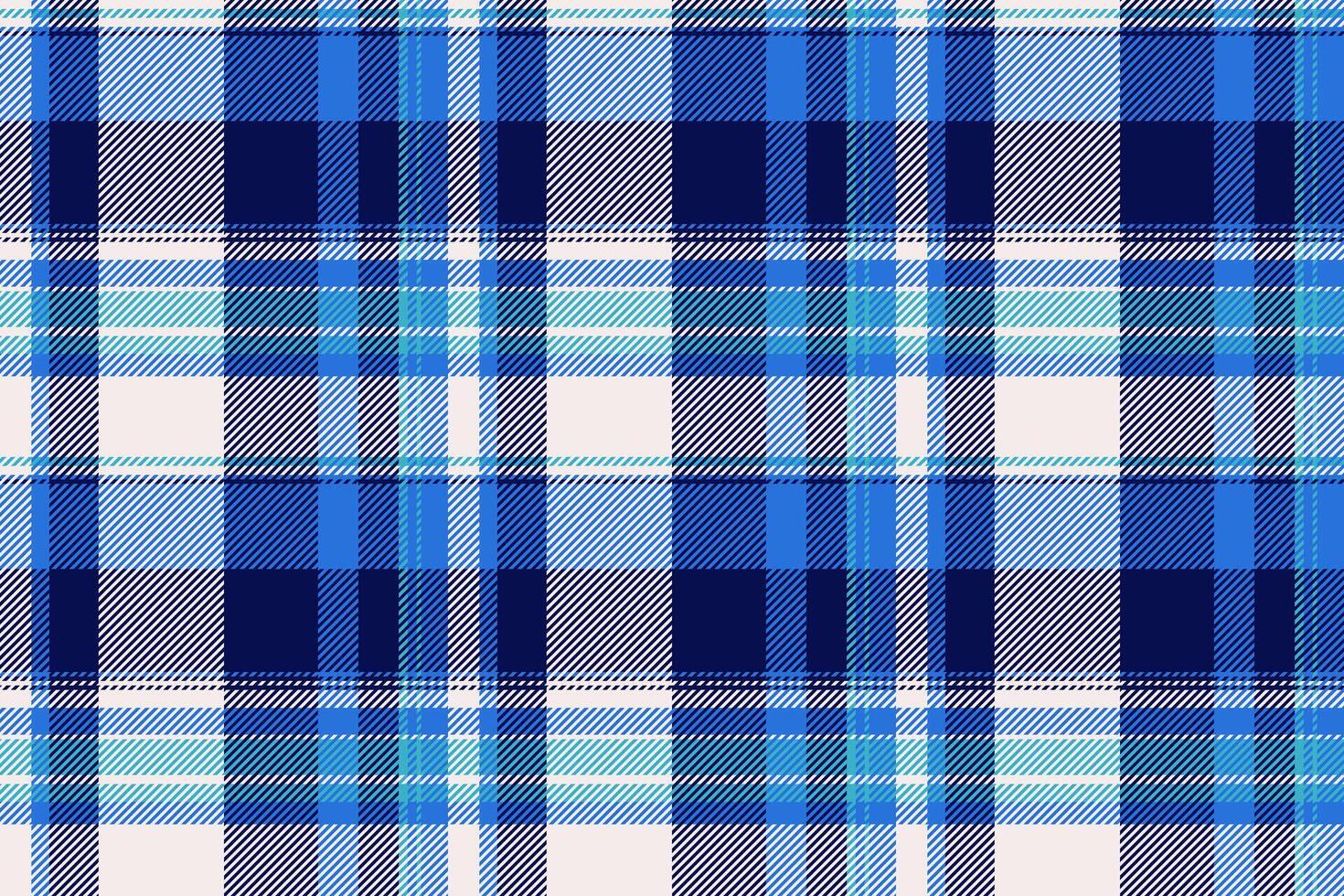 Classic blue tartan pattern, timeless and versatile. Ideal for textiles, backgrounds, or designs needing a traditional yet fresh, textured feel. Seamless adaptable. vector