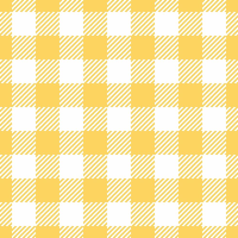 Vibrant yellow and white gingham pattern. Perfect for adding a cheerful, rustic touch to designs. Ideal for textile prints, website backgrounds, or crafting projects. vector