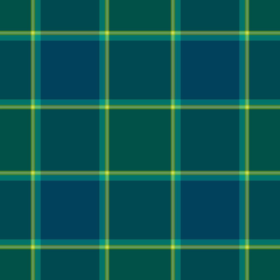 Xmas tartan pattern seamless, october textile texture background. Sale fabric check plaid in green and cyan colors. vector