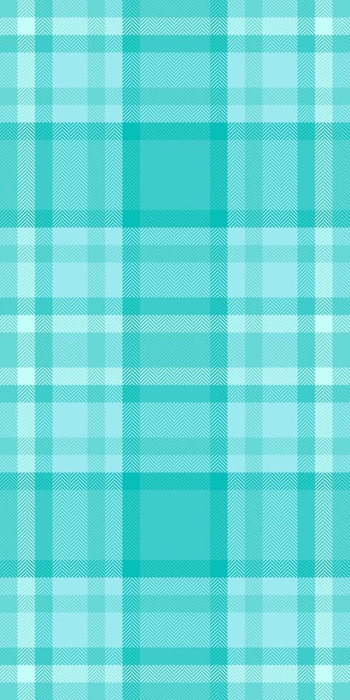 Romantic background seamless, full plaid pattern fabric. Seasonal check textile texture tartan in teal and cyan colors. vector