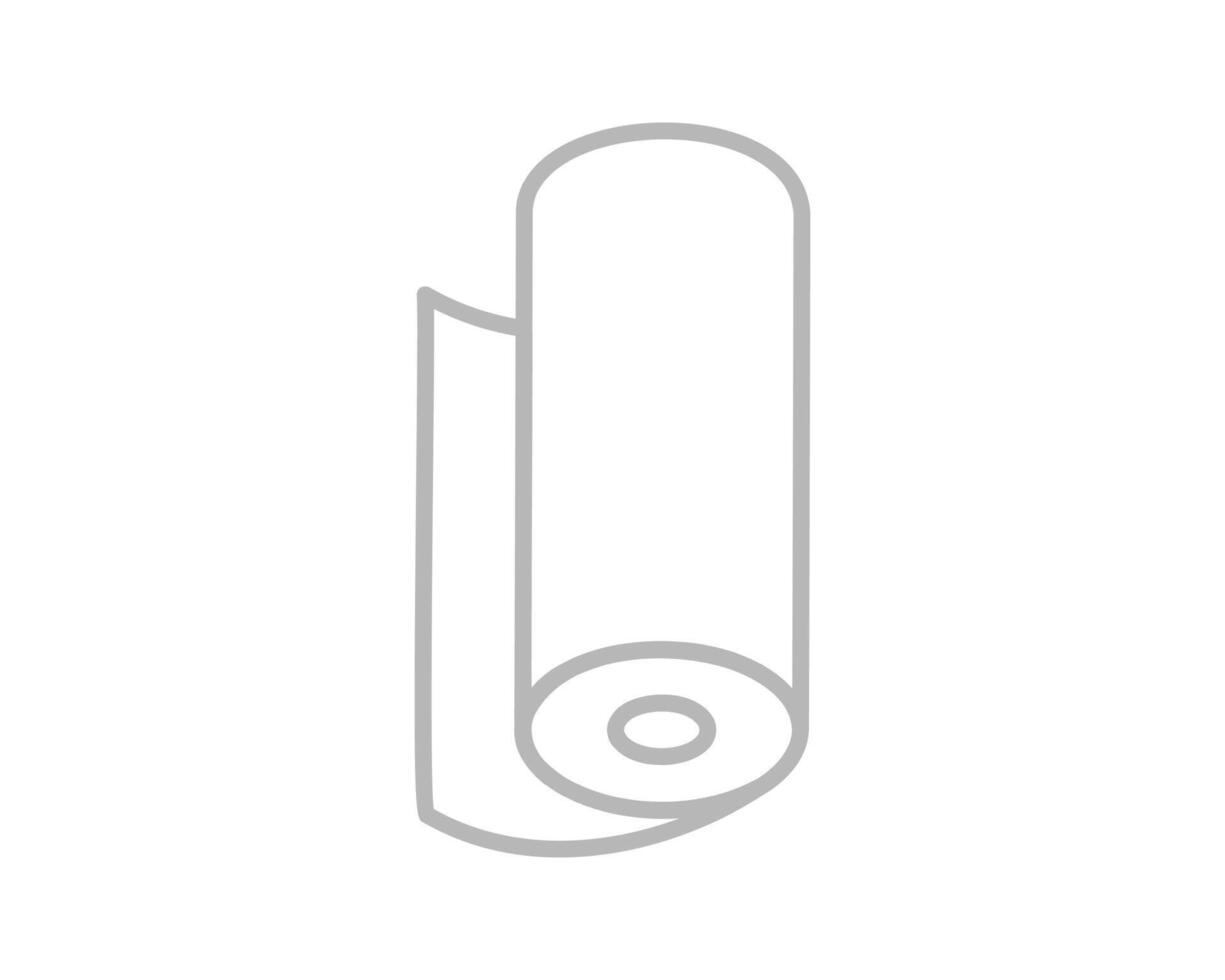 Simple, minimalist line art illustration of a roll of paper or fabric. Perfect for websites, apps, or presentations needing a clean, modern aesthetic. vector