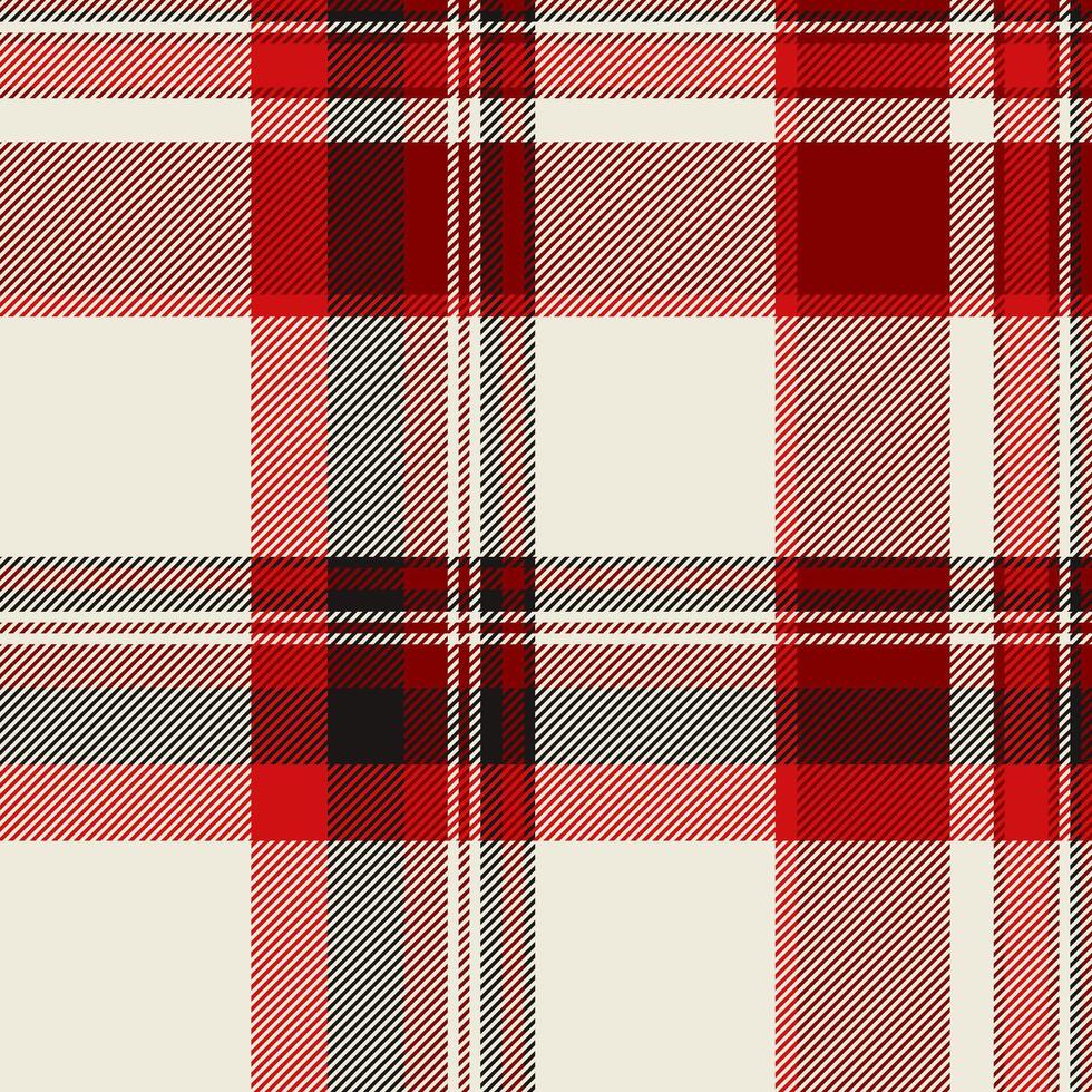 Classic red and cream plaid pattern. Perfect for textile design, apparel, holiday projects, and backgrounds. The intricate weave creates a sophisticated, timeless feel. vector
