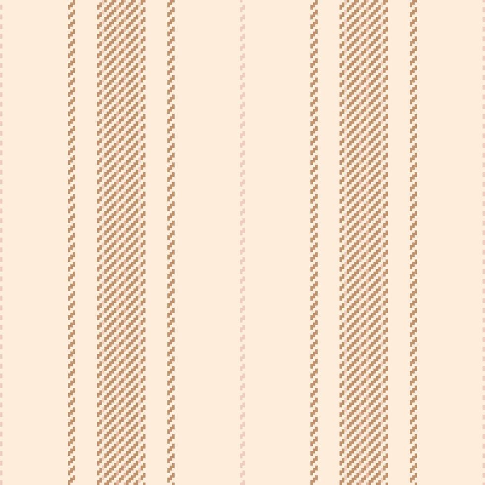 Fabric background pattern, tradition seamless fabric stripe. Kid lines textile texture vertical in antique white and orange colors. vector