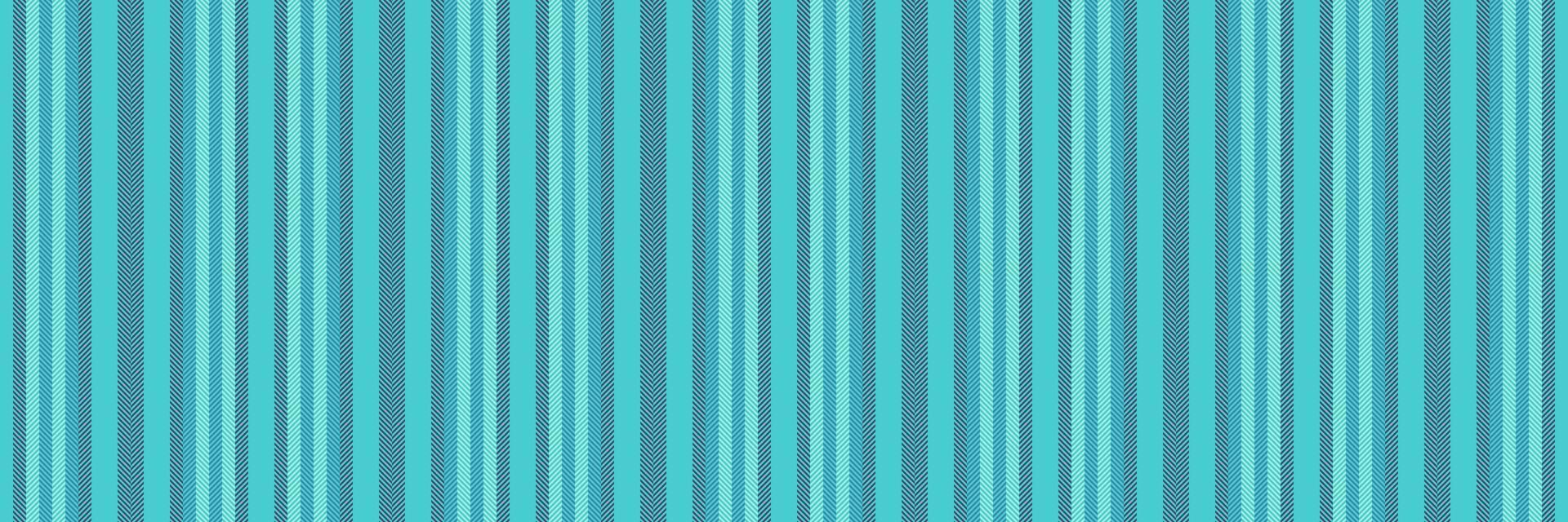 Aibrous fabric lines vertical, manufacture texture stripe textile. Oich background seamless pattern in medium turquoise and indigo colors. vector