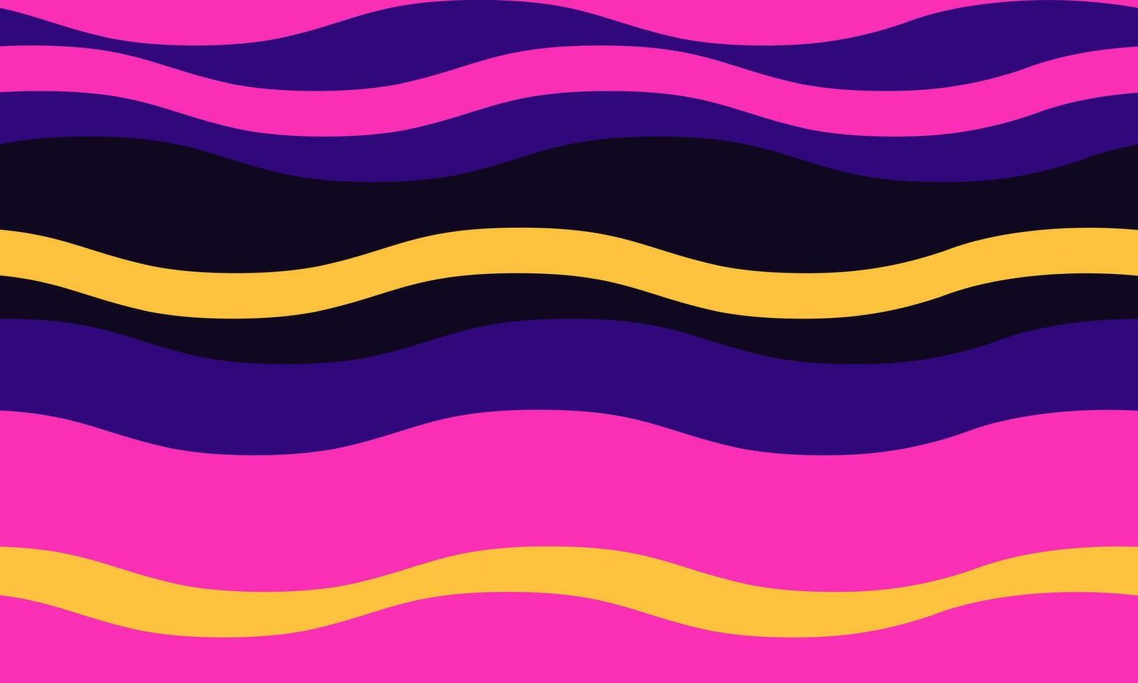 Vibrant wavy abstract background. Bold pink, purple, and yellow stripes create a dynamic, energetic design perfect for websites, presentations, or social media. vector