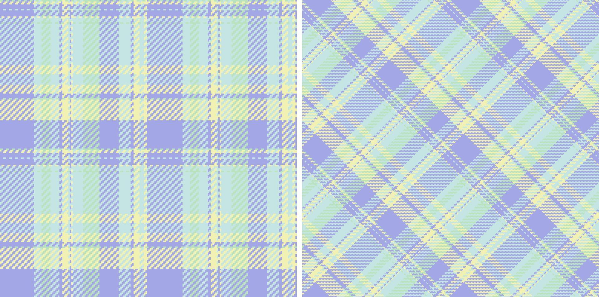 Texture fabric textile of background pattern seamless with a plaid tartan check. Set in light colors for pillow arrangement on bed. vector