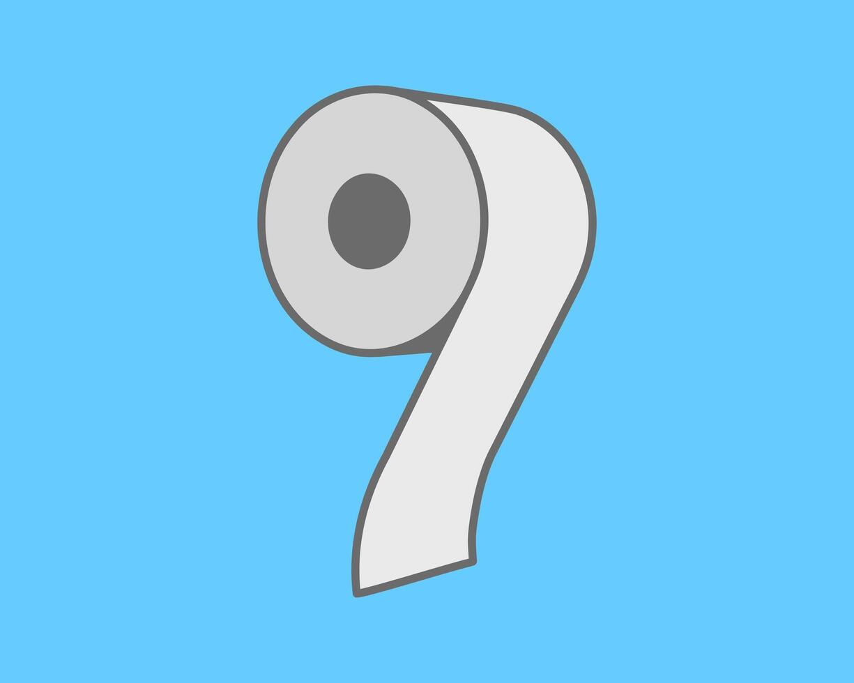 A stylized illustration of a toilet paper roll against a light blue background. The minimalist design lends itself to various applications, from hygienerelated marketing to conceptual art. vector