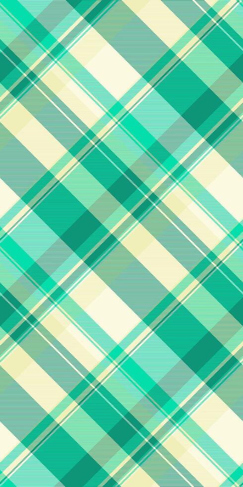 Vibrant teal and cream diagonal plaid pattern. Perfect for textile designs, website backgrounds, or any project needing a fresh, modern, and subtly textured look. vector