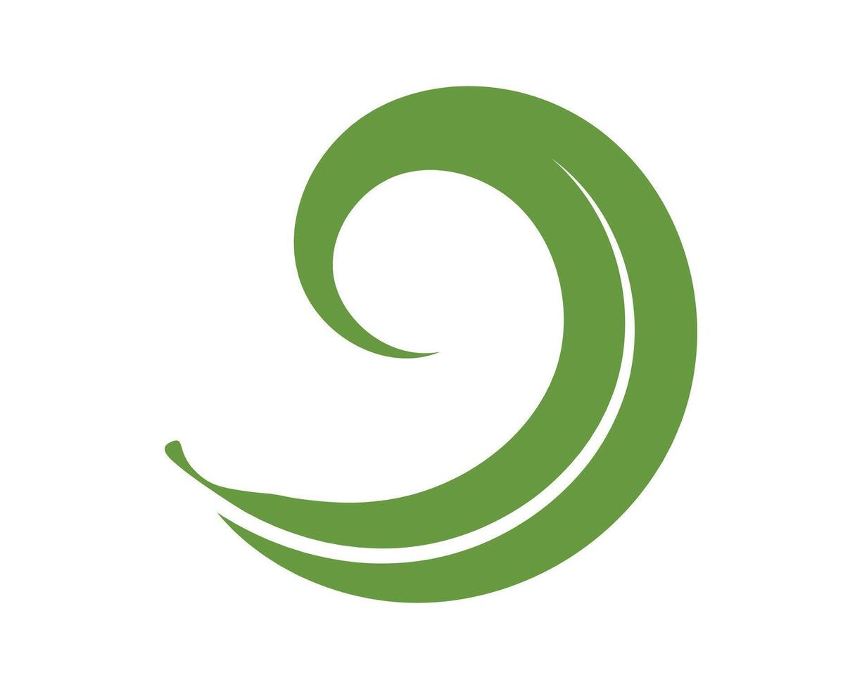 Elegant leaf logo design. A minimal, swirling green leaf icon representing growth, nature, and sustainability. Ideal for ecofriendly businesses and branding. vector
