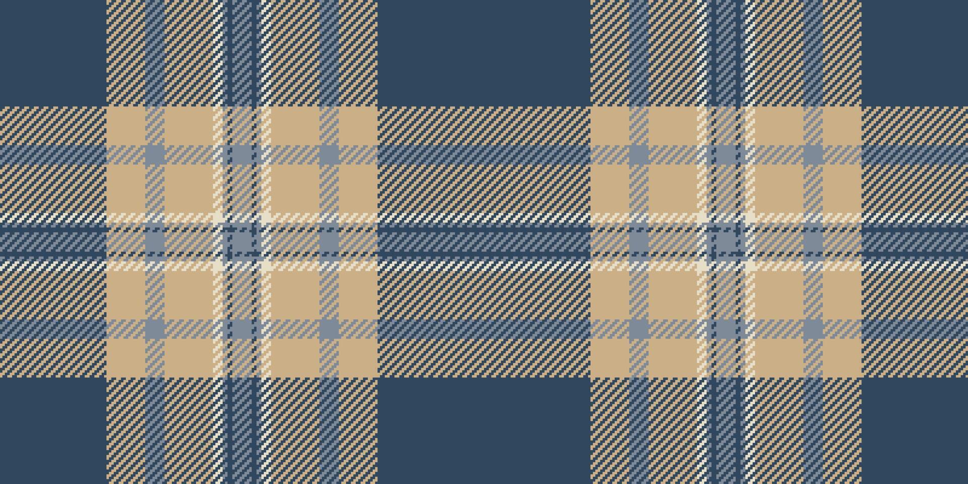 Elegant beige and navy plaid pattern. Perfect for textile design, apparel, home decor, or website backgrounds. This sophisticated, textured design evokes warmth and style. vector