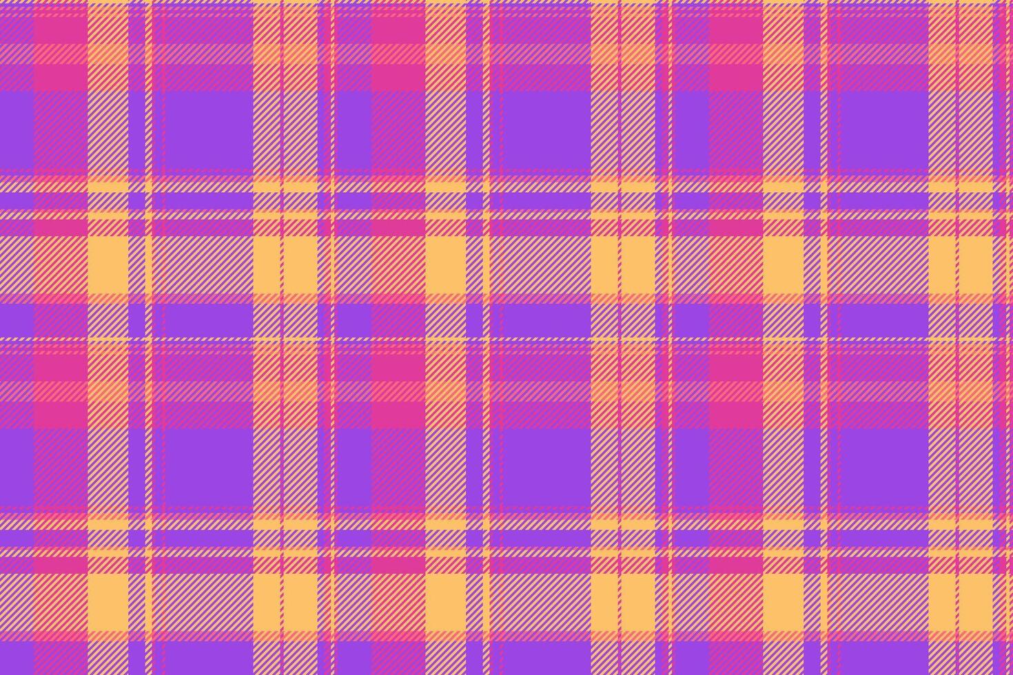 Vibrant plaid pattern, ideal for backgrounds or textile designs. Features a modern color palette and a seamless, repeatable texture. Use for fashion or crafts. vector