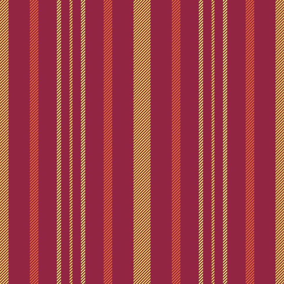 Professional fabric texture background, neat stripe pattern vertical. Pealistic seamless lines textile in red and yellow colors. vector