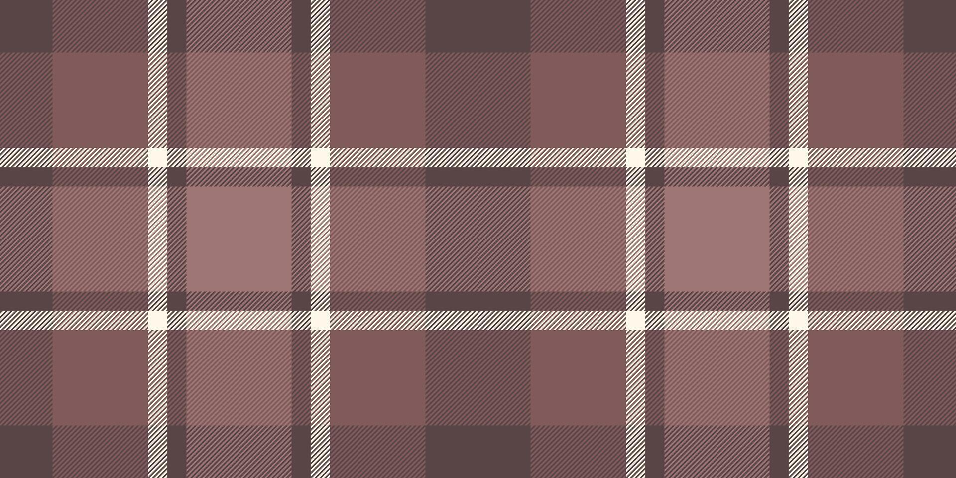 Subtle mauve and brown plaid pattern. Elegant textile texture ideal for fashion, home decor, or website backgrounds. Versatile design offering a sense of warmth and sophistication. vector