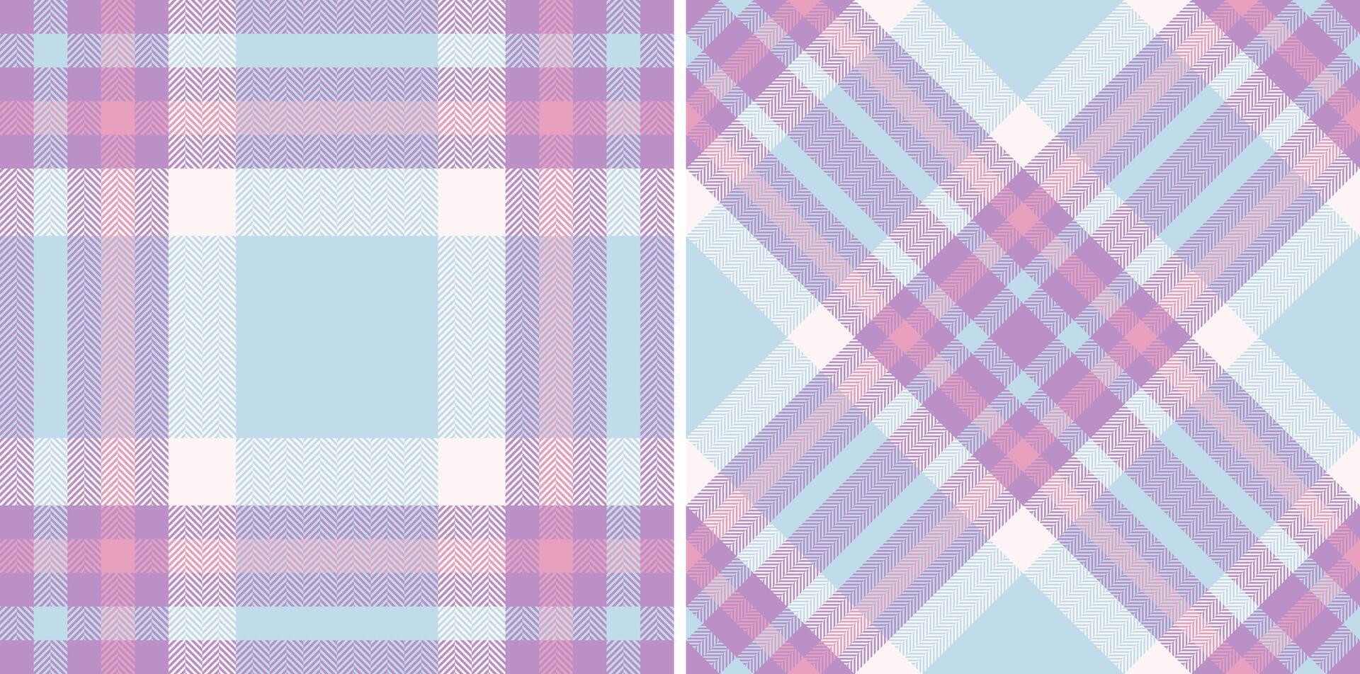 Pastel plaid patterns, perfect for textile design, fashion, or website backgrounds. Two variations classic and diagonal. Soft colors evoke feelings of calmness and serenity. vector