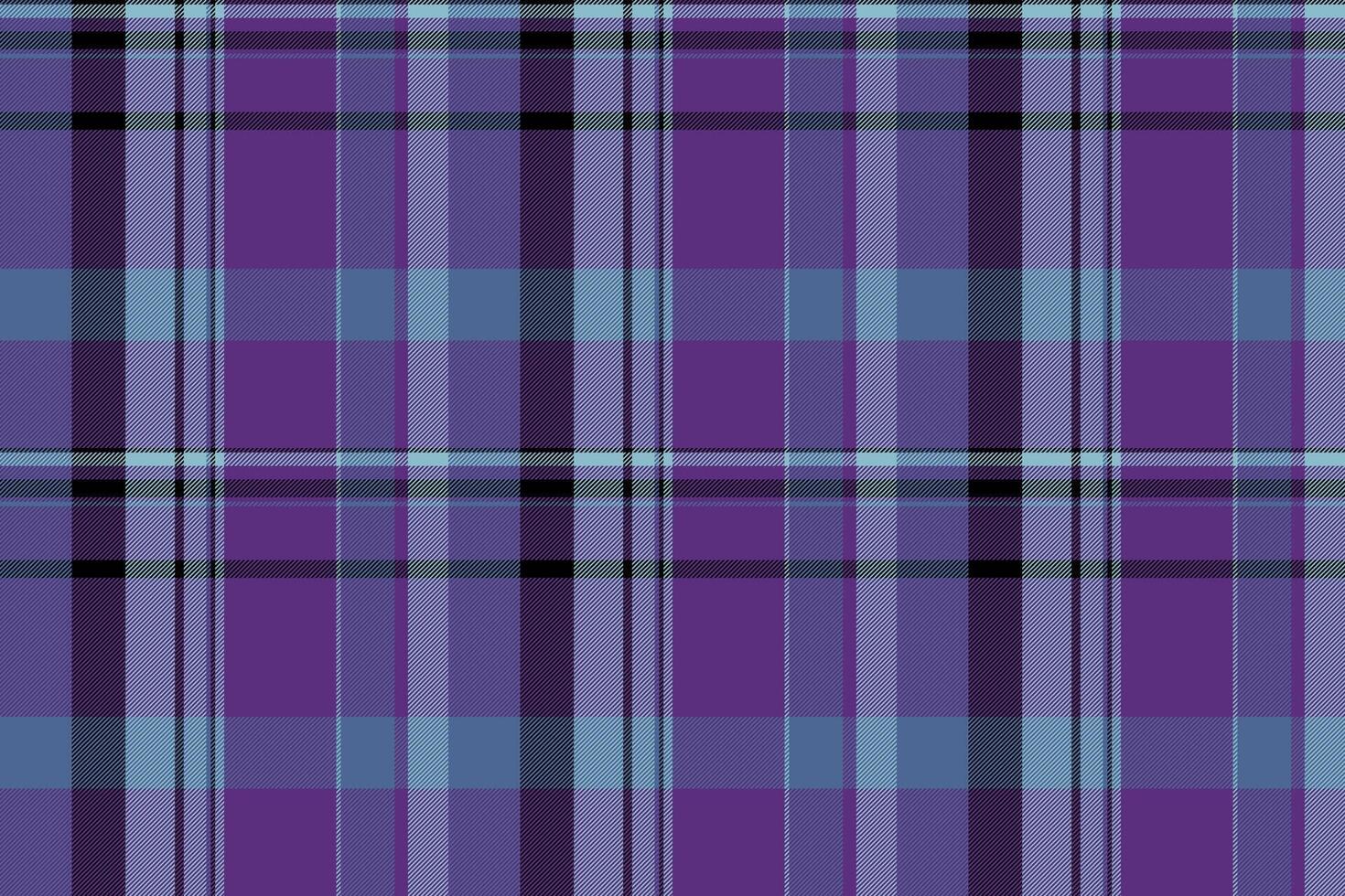 Dining room texture textile pattern, hipster background check tartan. Apartment plaid fabric seamless in violet and blue colors. vector