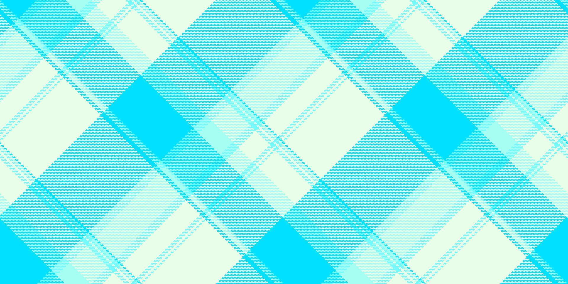 Abstract vibrant blue and cream plaid pattern. Modern geometric textile design, ideal for fashion, web, or print projects. Seamless repeat texture with a fresh, clean aesthetic. vector