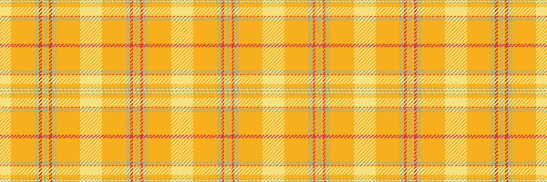 Vibrant yellow plaid pattern, perfect for textile design, fashion, or website backgrounds. This cheerful, seamless texture evokes warmth and optimism. vector