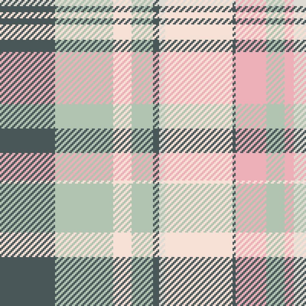 Elegant pastel pink and green plaid pattern. Perfect for textile design, fashion, website backgrounds, or crafting projects. This soft, subtle texture evokes a feeling of warmth and comfort. vector