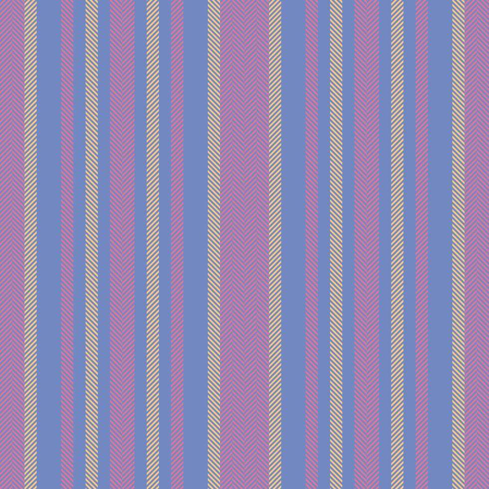 Hample vertical seamless texture, cut out background pattern lines. Batch textile stripe fabric in blue and pink colors. vector