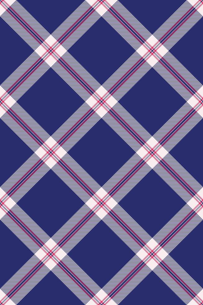 Stylish navy blue, white, and pink plaid pattern. Perfect for textile design, apparel, wrapping paper, or website backgrounds. vector