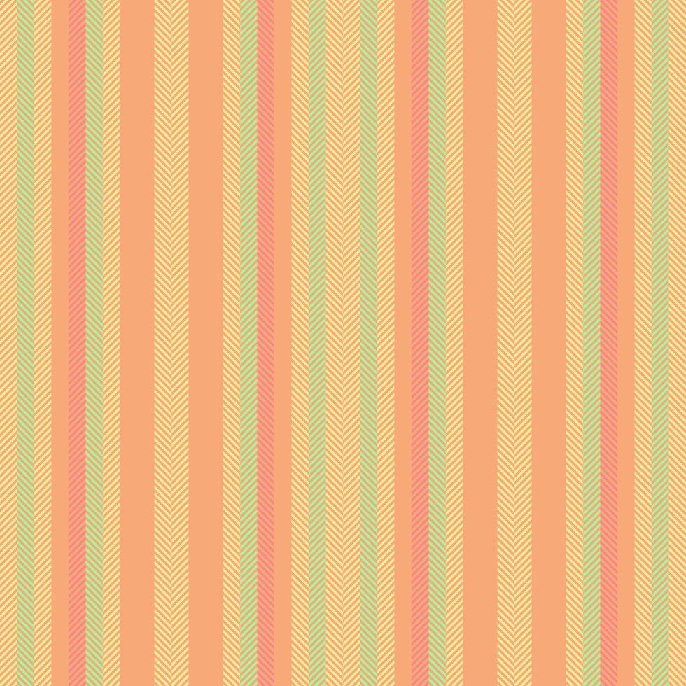 Nye fabric texture lines, romantic background stripe textile. Peat seamless pattern vertical in orange and yellow colors. vector