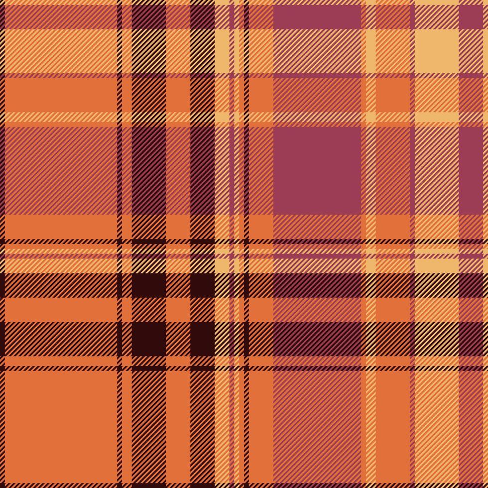 Warm, textured plaid pattern. Earthy tones create a cozy, vintage feel. Ideal for backgrounds, apparel, design projects needing rustic charm. Versatile. vector