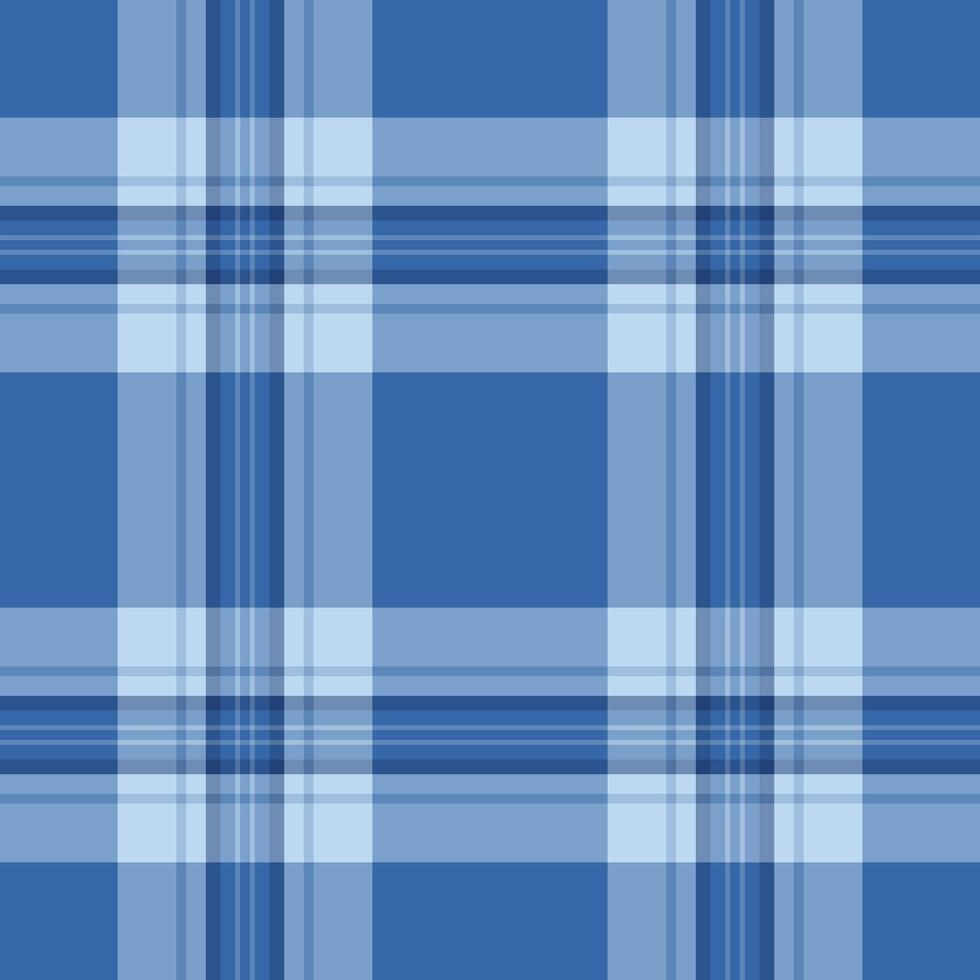 Tweed textile seamless tartan, factory texture plaid. Glamour check fabric pattern background in blue and light colors. vector