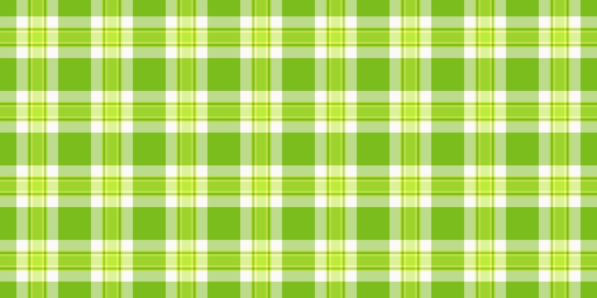 Asymmetric seamless plaid texture, top textile tartan. Skill check background pattern fabric in green and lime colors. vector