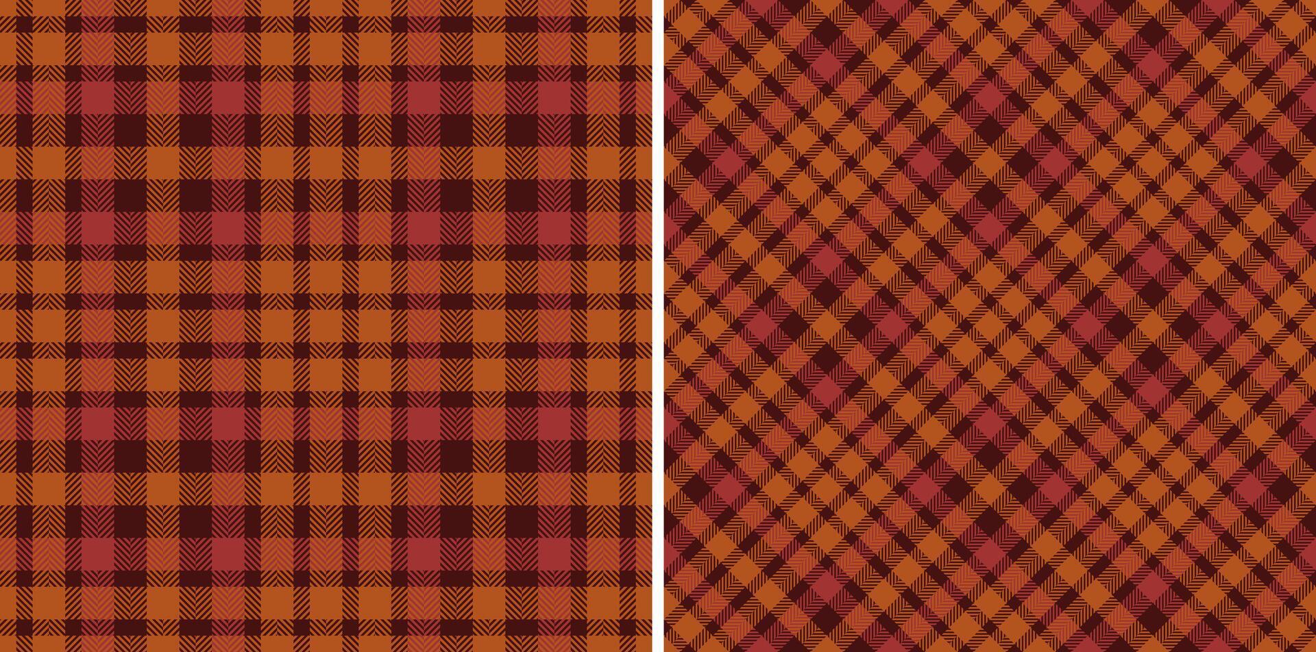 Warm autumnal plaid patterns in two styles classic and diagonal. Perfect for fallthemed designs, textiles, and backgrounds. Evokes feelings of warmth, comfort, and rustic charm. vector