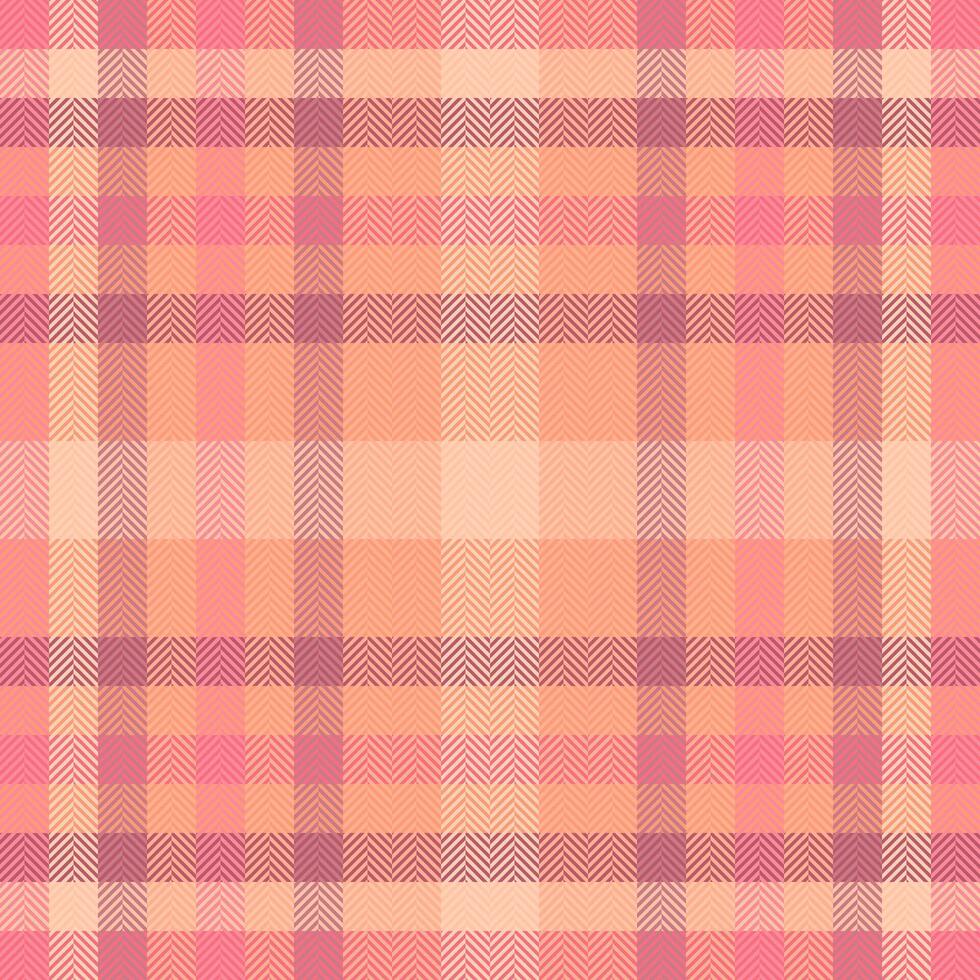 Soft peach and pink herringbone plaid pattern. Ideal for textile design, fashion, home decor, and website backgrounds. vector