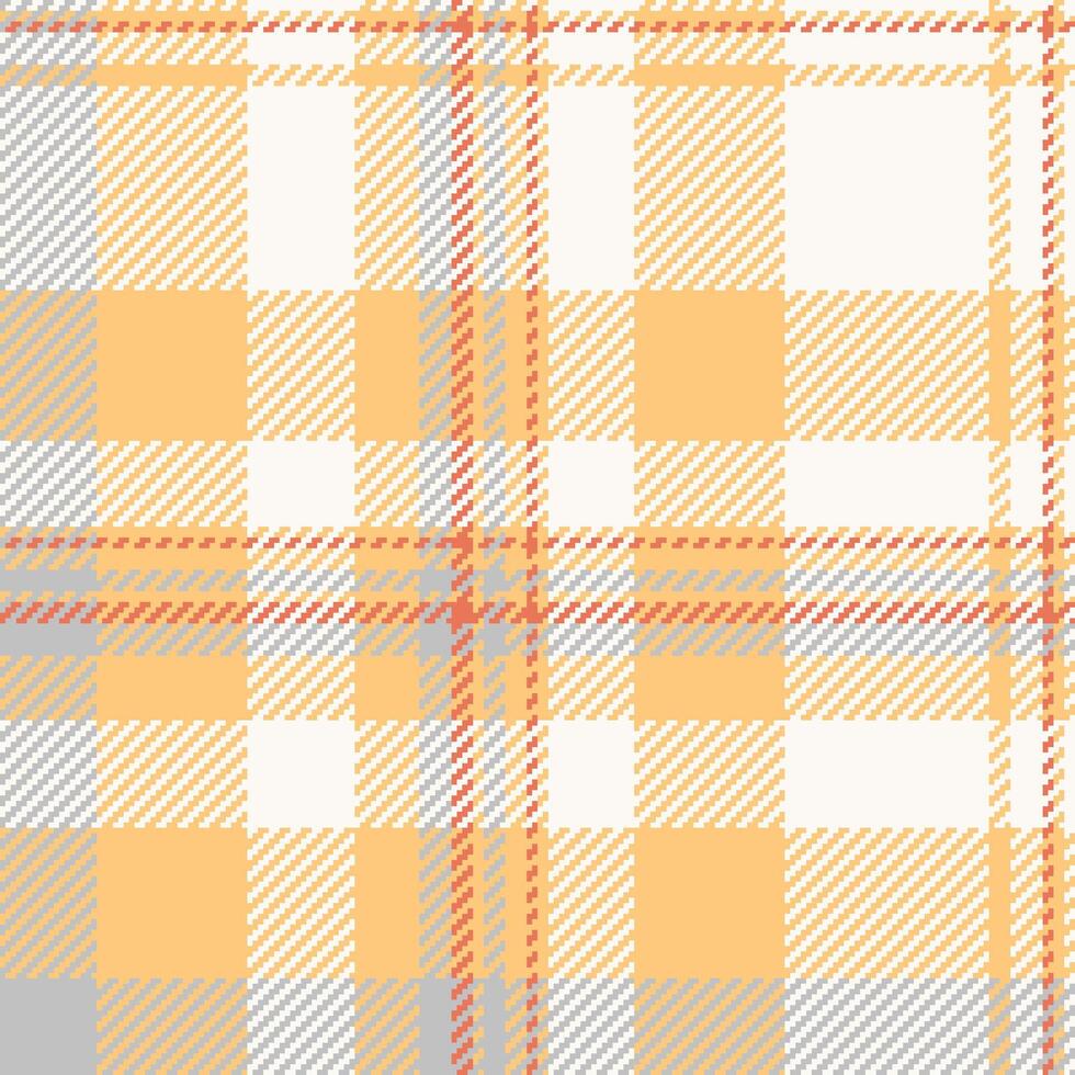 Pastel plaid pattern in orange, grey, and white. Perfect for textile designs, website backgrounds, or crafting projects. Evokes a feeling of warmth and comfort. Ideal for autumnal or spring themes. vector