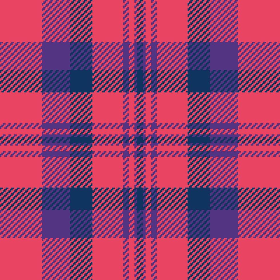 Vibrant coral and indigo plaid pattern. Perfect for textile design, fashion, website backgrounds, or any project needing a bold, stylish texture. vector